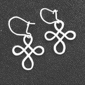 BNWT Simple Celtic cross sterling silver earrings.